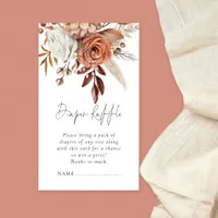 Terracotta Florals Diaper Raffle Baby Shower  Enclosure Card