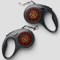 Black Red Golden Ratio Pentagram Wiccan Protection Retractable Pet Leash