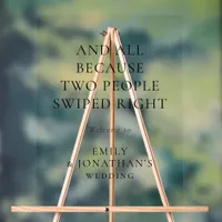 Simple Two People Swiped Right Welcome Wedding Acrylic Sign