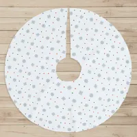 Christmas snowflakes and dots pattern brushed polyester tree skirt