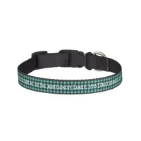 Teal Black Gingham with Name and Address Pet Collar