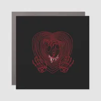 Crying Heart In Red Skeleton Hands Hearts Modern  Car Magnet