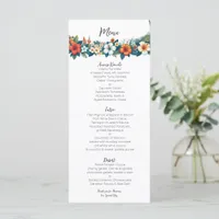 Tropical Flowers Island Beach Wedding  Menu