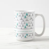 Teal Christmas Tree Pattern#5 ID1009 Coffee Mug