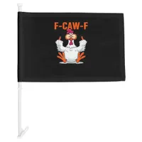 F-Caw-F Funny Chicken Classic Minimal Clean Car Flag