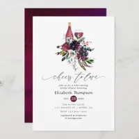 Burgundy Plum Red Wine Tasting Bridal Shower Invitation