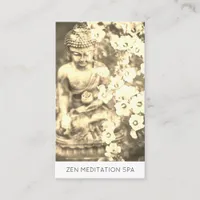 *~* Floral Flower Buddha Meditation QR Business Card