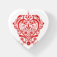 Fancy Red Heart Graphic Design Paperweight