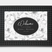 Love Calligraphy Wedding Welcome Pattern Wht ID940 Bar Mat