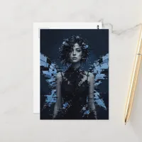 Glitch Fairy with Flowers Postcard