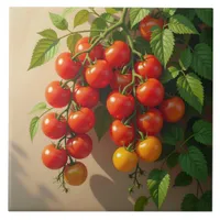 Tomato Plant Gardening Themed Summer Vibes Ceramic Tile