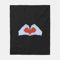 Skeleton Heart Hands Classic Basic Halloween Style Fleece Blanket