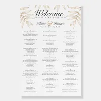 Elegant Tropical Palm Leaves Wedding Seating Chart Foam Board