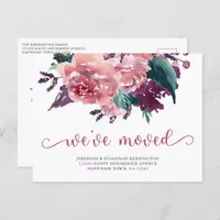 Elegant Watercolor Floral We've Moved New Address Announcement Postcard