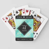 Elegant 44th Turquoise Wedding Anniversary Poker Cards