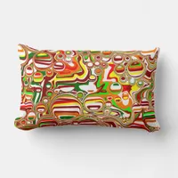 Retro Bubbles Digital Art  Lumbar Pillow