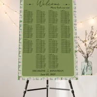 Elegant Floral Embrace 14-Table Seating Chart Foam Board