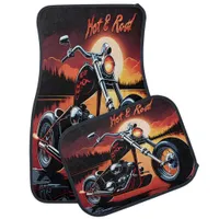 Hot Rod Flames on the Road Car Floor Mat