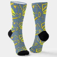 Architect Design Tools Occupation Patterned Blue Socks