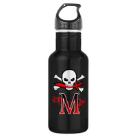 Jolly Roger M Monogram Initial Water Bottle