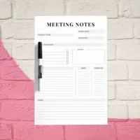 Minimal Professional Meeting Notes Planner Dry Erase Board