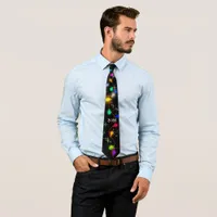 Stars  and lighting garlands New Year 2026 Neck Tie