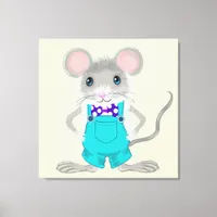 Cute and elegant little mouse canvas print