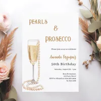 Pearls Prosecco bubbly birthday  Invitation