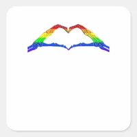 Bone Hands Heart Classic Square Sticker