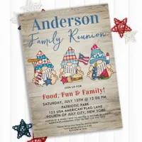 Whimsical Gnomes BBQ Farmhouse Family Reunion Invitation