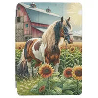 Pretty Brown and White Horse on Rustic Farm iPad Air Cover