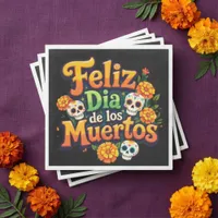 Colorful Day of the Dead Candy Skulls Marigolds Napkins