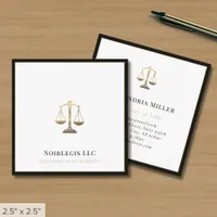 Upscale Law Lawyer Attorney Legal  Square Business Card