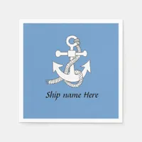 Paper Napkin - Anchor with Ship Name