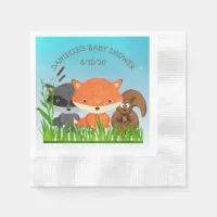 Personalized Woodland Animals Baby Shower Napkins