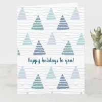 Christmas trees forest with subtle beads garlands card