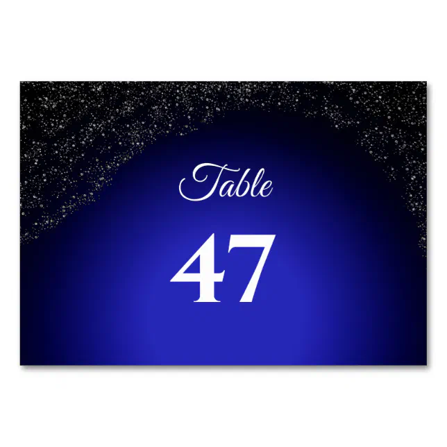 Celestial wedding Full Moon & Stars Midnight blue  Table Number