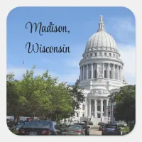 Madison, Wisconsin State Capitol  Square Sticker