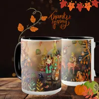 Happy Thanksgiving Woodland Animals Mug