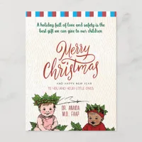 Heartfelt Pediatrician Christmas Greetings Holiday Postcard