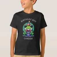 Cute Frog Themed Boy's Birthday Boy Personalized T-Shirt