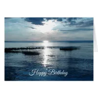Happy Birthday Beautiful Ocean Sunset Card