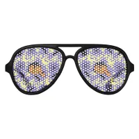 Cute Halloween Cats, Bats and Stars Aviator Sunglasses