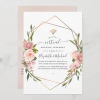 Rose Gold and Blush Pink Online Virtual Wedding Invitation