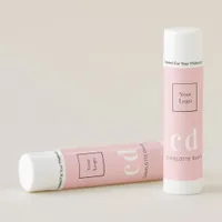 Logo blush pink monogram initials minimalist  lip balm