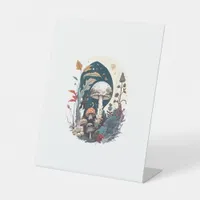 Aesthetic Goblincore And Cottagecore Mushroom Bota Pedestal Sign