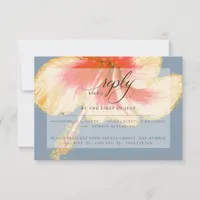 Wedding RSVP | Scarlet Watercolor Hibiscus Flower