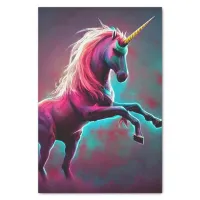 Dark Rainbow Gothic Unicorn AI created digital art Tissue Paper