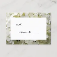 White Hydrangea Wedding Place Card