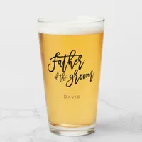 Father of the Groom script typography/name/gift Glass